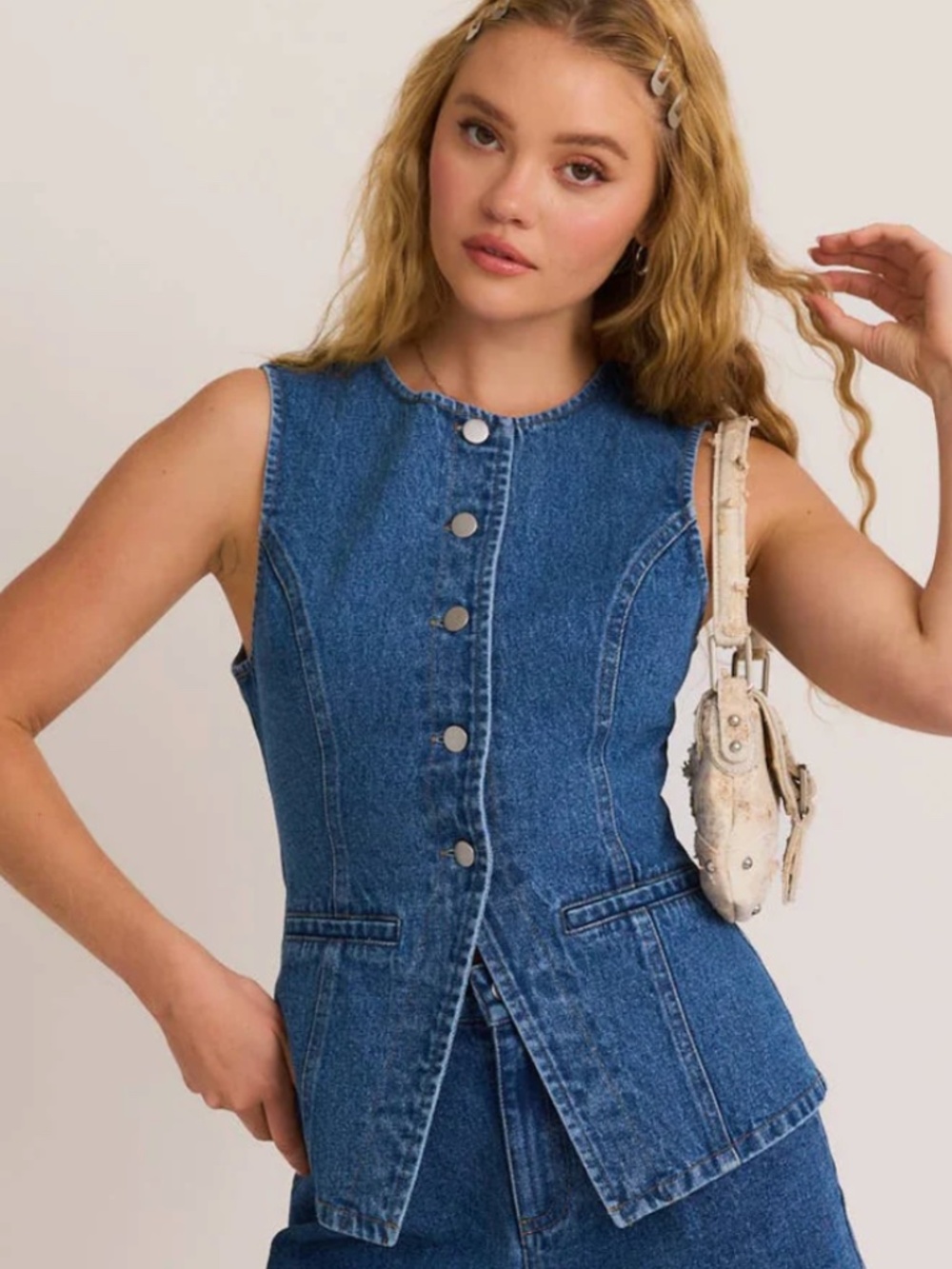 Denim Button Down Tank